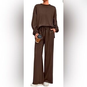BTFBM Chic Brown Wide Leg Jumpsuit